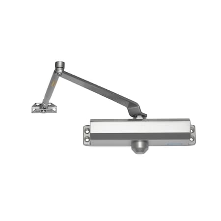 Global Door Controls Commercial Grade 3 Door Closer with Backcheck and Parallel Arm Bracket in Aluminum-Size 4 TC2204-BC-PA-AL-H