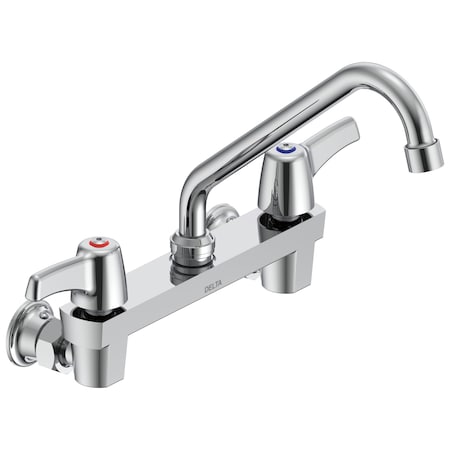 Delta Commercial 28C3 / 28C4 / 28C6 Two Handle 8 In Wallmount Service Sink Faucet In Chrome 28C4243