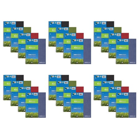 Roaring Spring Case of Wirebound Notebooks, 11"x9", 1 Sub & 1 Pkt, 100 sht, Asstd Covers, College Ruled w/Margin, PK24 13362cs
