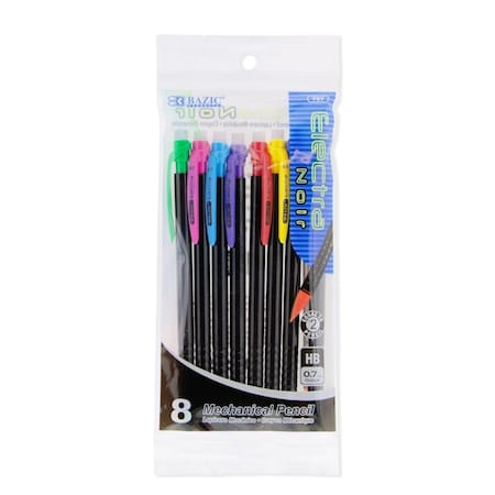 Bazic Products Electra Noir 0.7 mm Mechanical Pencil, 8PK 707