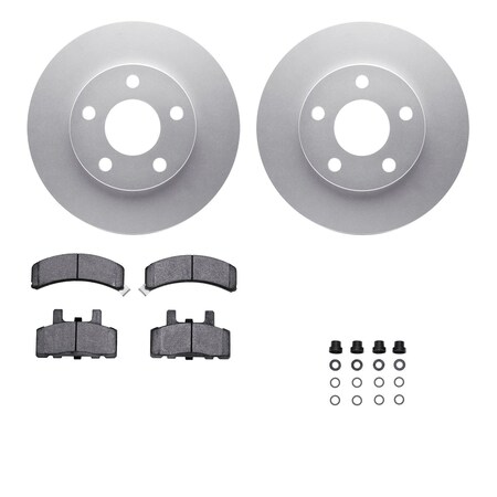 Dynamic Friction Co DFC GEOSPEC Coated Rotor- Heavy Duty Brake Pad includes Hardware 4412-47002