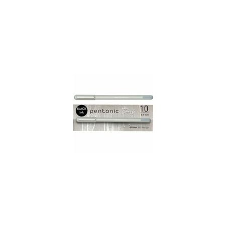 Pentonic Frosted Barrel Ballpoint Pens, 0.7mm Fine Pen Point, Black Ink, Frost, Gray Barrel, 120PK PEN13086
