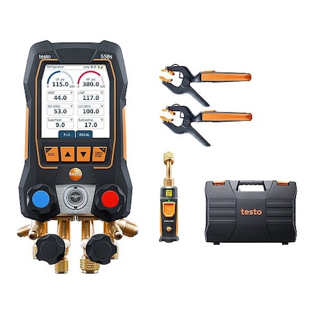 Testo Digital Manifold Kit, 4 Hoses, 4 Valves 0564 5582 01