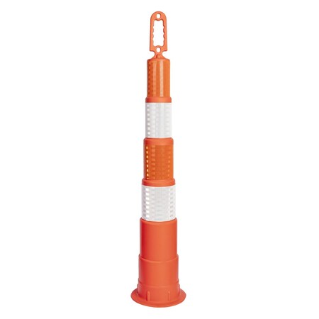 Jrex Safety 42 in Orange Channelizer Cone with (4) 6 in Hi-Intensity Prismatic Sheeting CHO42-JR-6-HI