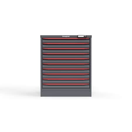 Strong Hold 10 drawer cabinet - (10x 2ft) - Red accents - E-Lock w/ Tracking S3036-PPTAS-1001DS