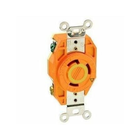 Leviton Locking Receptacle, L5-30R, 30 A, 125V AC, Single Phase, 2 Pole, Flush Mount, Screw Terminals 2610-IG