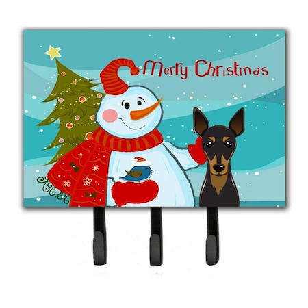 Carolines Treasures Snowman With Min Pin Leash and Key Holder BB1860TH68