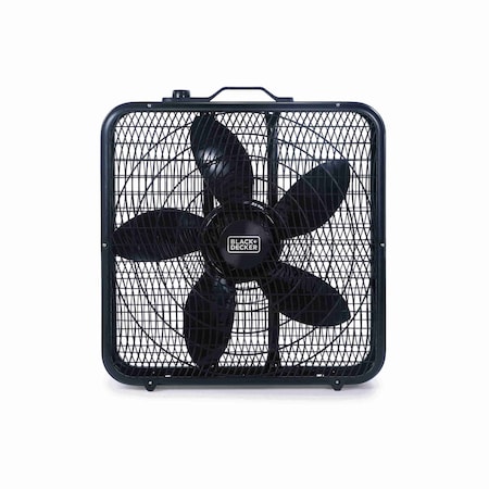 Black & Decker 20in. Box Fan with 3 Speed Settings, Powerful 80W Motor, 5-Blade Box Fan, Black BFB20SB