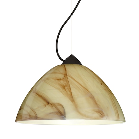 Besa Lighting Besa Tessa Pendant, Mocha, Black Finish, 1x 75W MAX E26 Base 1KX-420183-BK