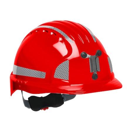Jsp Standard Brim Mining Hard Hat w/HDPE Shell, 6-Point Polyester Suspension, Wheel Ratchet Adjustment an 280-EV6151MCR2-60