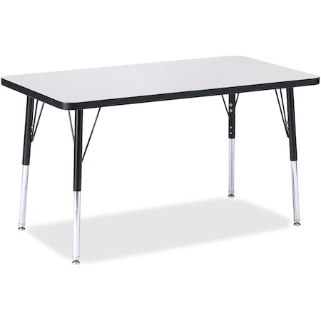 Jonti-Craft Berries Rectangle Activity Table, 24 in. x 36 in., A-height, Freckled Gray/Black/Black 6478JCA180