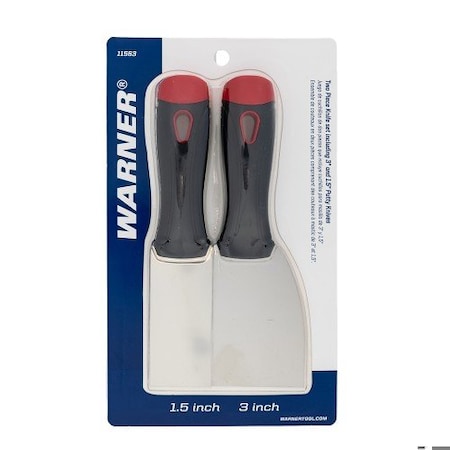 Warner Tool Putty Knife Set Including 3in and 1.5in Stainless Steel Putty Knives, 2PK 11563