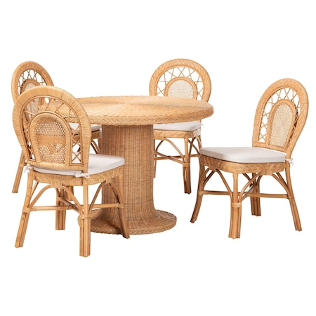 Bali & Pari Walker Natural Rattan Dining Set 265-14154-14386-ZORO