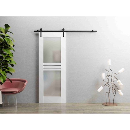 Vdomdoors Barn Interior Door, 42" x 84", White MELA7222BD-B-WS-4284