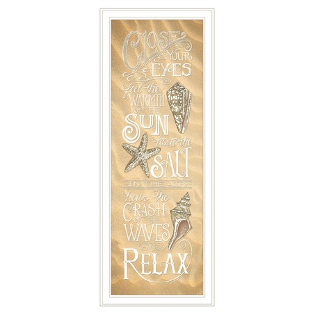 Homeroots Close Your Eyes 2 White Framed Print Wall Art 407619