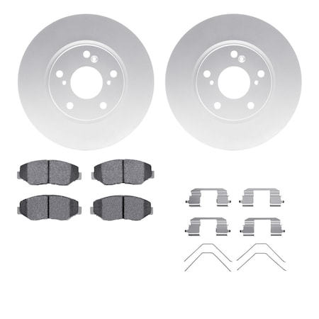 Dynamic Friction Co DFC GEOSPEC Coated Rotors with 5000 Brake Pads - Ceramic and Hardware 4512-59191