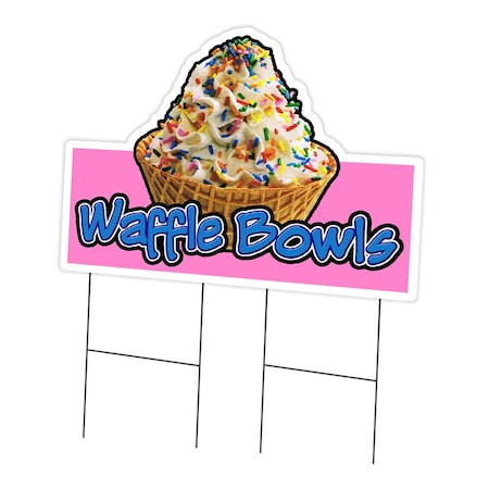 Signmission Waffle Bowls Yard Sign & Stake outdoor plastic coroplast window, C-DC-2436-Waffle Bowls C-DC-2436-Waffle Bowls