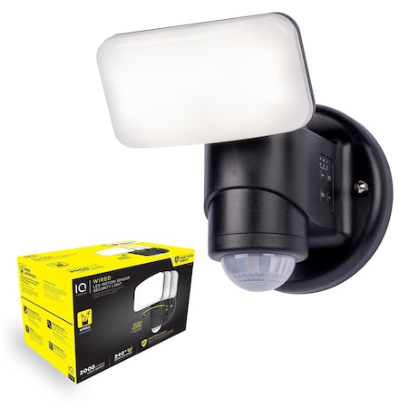 Iq America Dynamic Tracking Wired Motion Security Light - 2000 Lumens Outdoor LED, Black IWT-2420-BK
