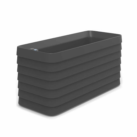 Crescent Garden TruDrop Slat Self Watering Large Deck Box -  47"x19"x23"H, Caviar Black A8111894