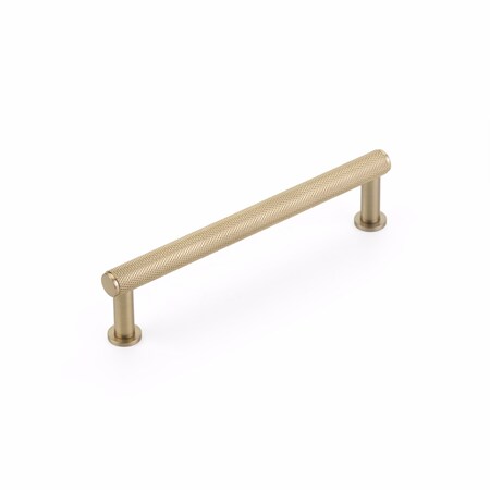 Schaub 5in Center to Center Pub House Knurled Cabinet Pull Signature Satin Brass Finish 5005-SSB