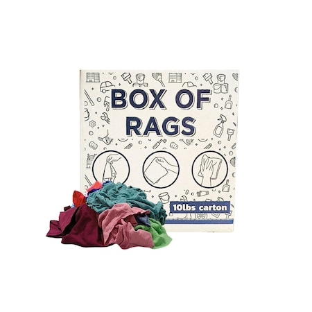 Supremeplus Recycled Color Knit T-Shirt Cleaning Rags, 10 lbs. Box SP-4810