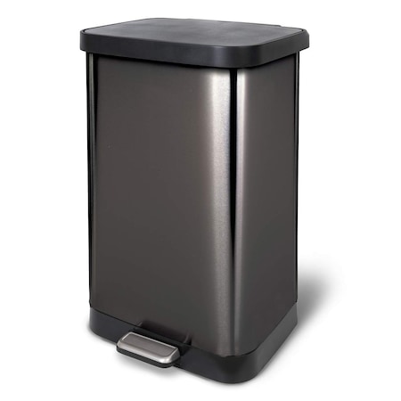 Bsl Titan Stainless Steel Step Trash Can 20 Gallon / 75.5L with Antimicrobial Lid, Pewter GLD-74518