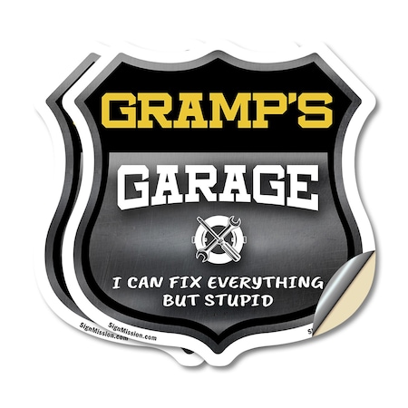 Signmission Gramp's Garage I Can Fix Everything But Stupid, 4 inch X 4 inch, Vinyl Decal, 2PK SHI-D-2PACK-4-490-GRAMP