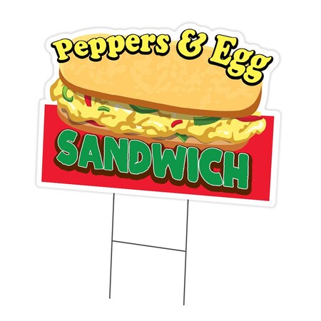 Signmission Peppers & Egg Sandwich Die Cut Yard & Stake plastic window, 1824-Peppers & Egg Sandwich C-DC-1824-DS-Peppers And Egg Sandwich19