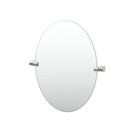 Gatco A-Line 26.5" Frameless Oval Mirror, Satin Nickel 5669