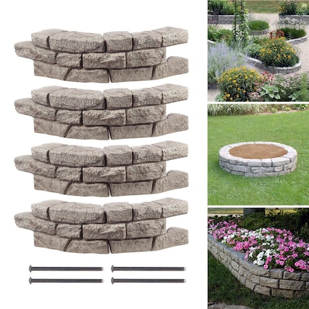 Marquee Protection RTS Home Accents Rock Lock Raised Garden Bed Curved Rock, 4PK MA2649032