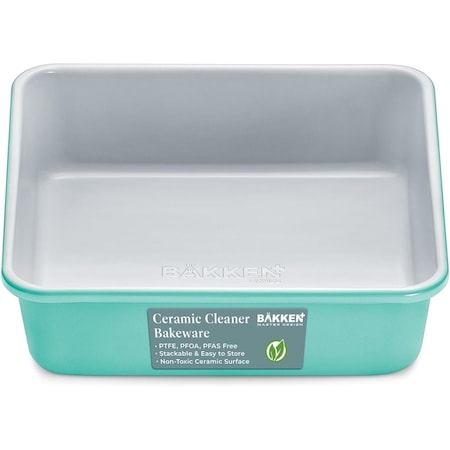 Bakken-Swiss Square Cake Pan, Aluminized Steel, Ceramic Non-Stick Coating, Non-Toxic, Heavy-Duty, Durable SBKCRSTBKTELPAN