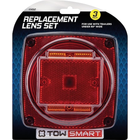 Towsmart Trailer Replacement Lenses, 3PK 1452