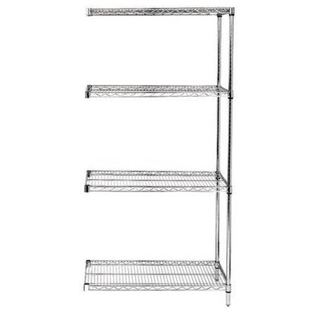 Betterbeds Stainless Steel Wire Shelving 4-Shelf Add-On Unit - 86 in. BE1135750