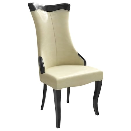 Leisuremod Novara Collection Modern Wooden Dining Chair in Off White Velvet NC20CRF