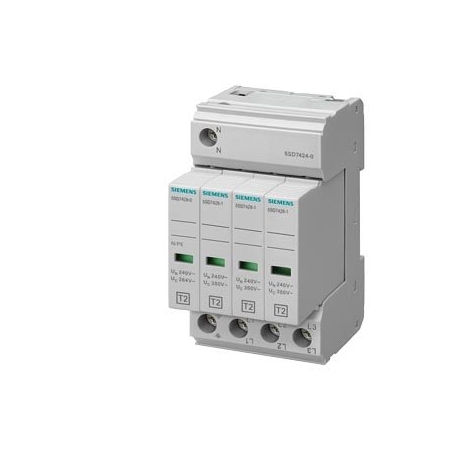 Siemens Surge arrester Type 2 Requirement class C UC 350V Pluggable protective modules 5SD7424-0