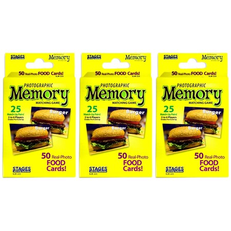 Stages Learning Materials Photographic Memory Matching Game, Food, 3PK SLM-225