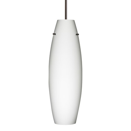 Besa Lighting Besa Suzi 18 Pendant, Opal Matte, Bronze Finish, 1x 11W LED 1JT-412707-LED-BR
