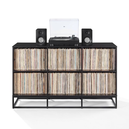 Crosley Enzo 6 Cube Record Player Stand With Vinyl Storage CF1129-BK