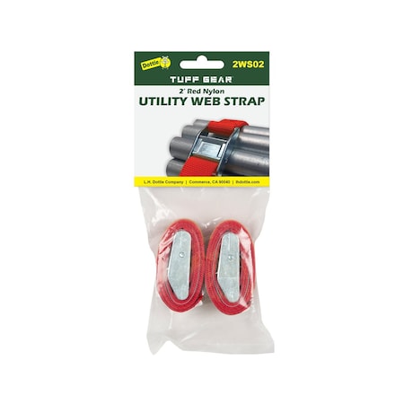Dottie 2ft Red Nylon Web Straps, 2PK 2WS02
