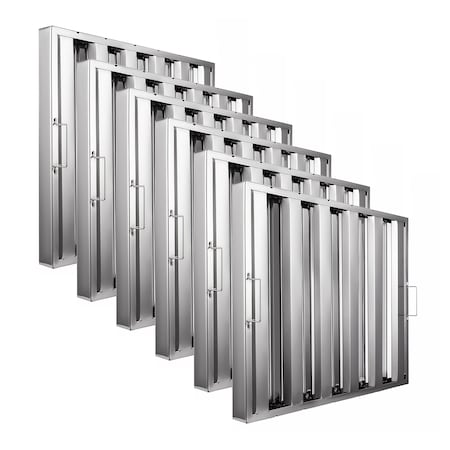 Amgood 25 in. x 20 in. x 2 in.  Stainless Steel Hood Filter, 6PK SSHF-2520-6PK-Z