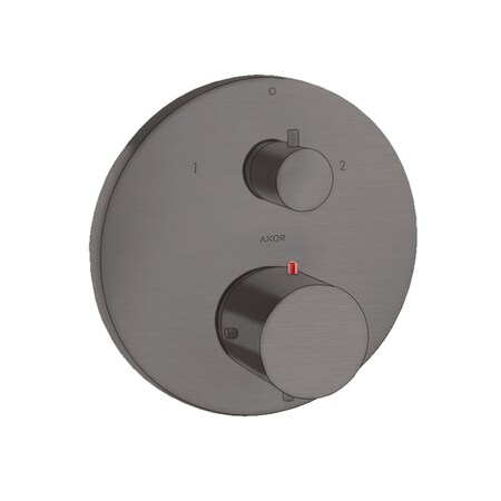 Axor Starck Thermostatic Trim with Volume Control and Diverter in Brushed Black Chrome 10720341