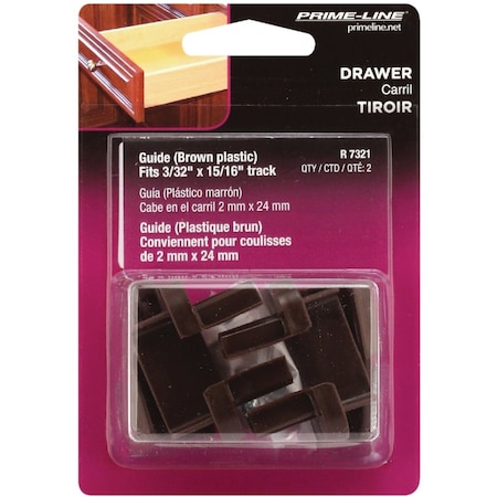 Prime-Line Brown Plastic Drawer Track Guide Kit R 7321