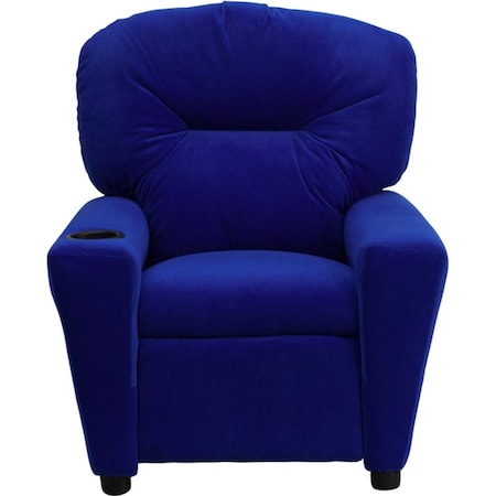Flash Furniture Kids Recliner, 25" to 39" x 28", Upholstery Color: Blue BT-7950-KID-MIC-BLUE-GG