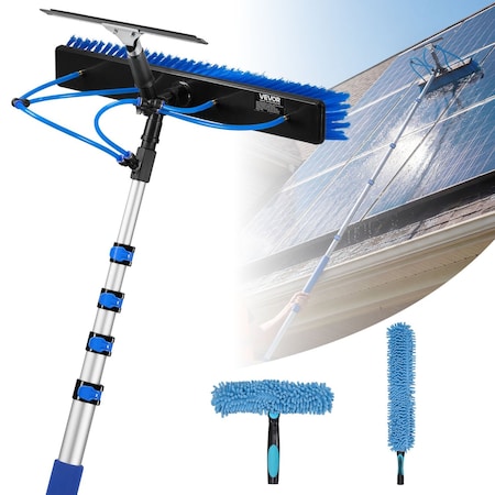 Vevor Solar Panel Cleaning Kit Water Fed Pole Kit 15 ft with Brush and Squeegee LW5-4.6M(55CM)-US