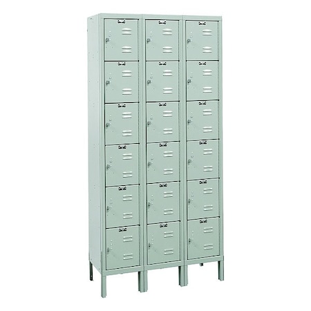 Hallowell Locker, 12 in H, 12 in w, Light Gray U3258-6A-PL