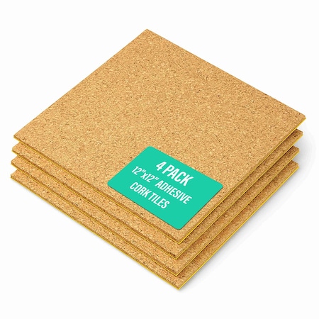 Flipside 12 x 12 Natural Tile, 5mm (3/16" thick), Self-adhesive, 4PK 12010