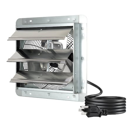 Iliving Silver 10 in. 600 CFM Electric Powered Variable Speed Wall-Mounted Shutter Exhaust Fan ILG8SF10V