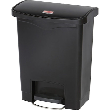 Rubbermaid Commercial Slim Jim Resin Step-On Container, Front Step Style, 8 gal, Black 1883609