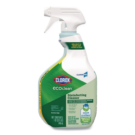 Clorox Pro EcoClean Disinfecting Cleaner, Unscented, 32 oz Spray Bottle 60213