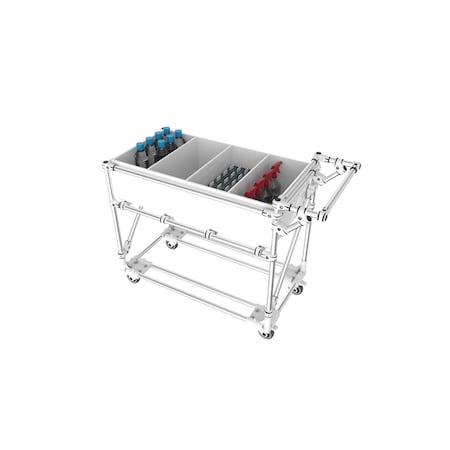 Trilogiq 4 Blocks Compartment Cart With Horizontal Hand Bar. 109-2